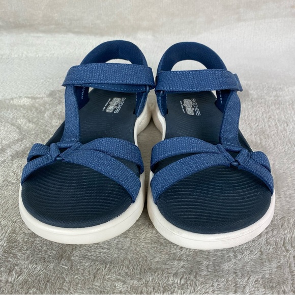 Skechers Slip-ins Sandals GOwalk Flex Womens Size 7 Navy Blue Strappy NEW - Picture 5 of 10